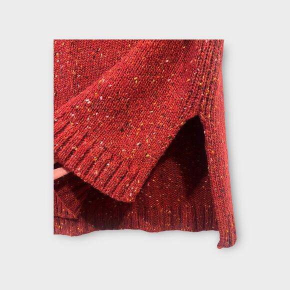 Abercrombie & Fitch Wool Blend Chunky Mock Neck sleeveless sweater vest Reds L - Picture 4 of 7